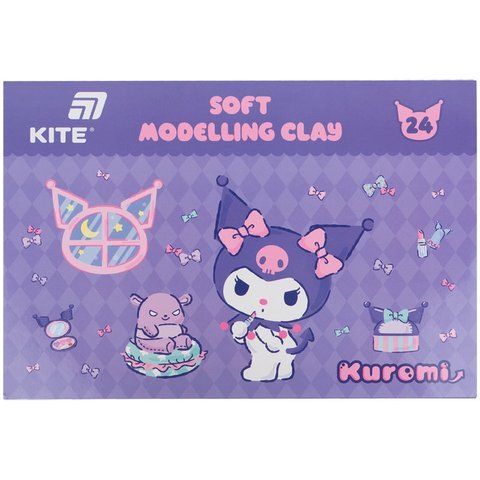 Пластилін восковий Kite Kuromi Куромі 24 кольори, 480 г HK24-089 фото