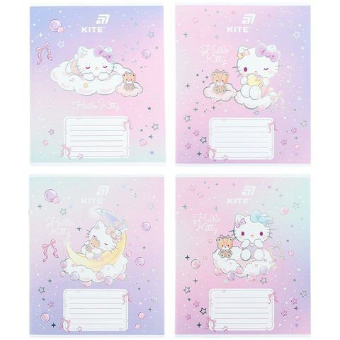 Зошит шкільний в косу лінію 12 аркушів Kite Hello Kitty Хелоу Кітті HK26-235-1 фото