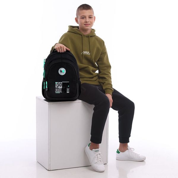 Шкільний рюкзак для хлопчика, з анатомічною спинкою, GoPack Teens чорний GO26-162M-4 фото