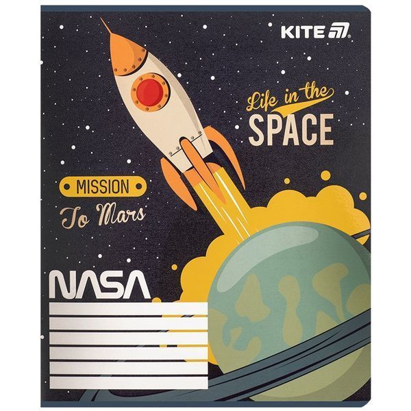 Зошит шкільний в клітинку 12 аркушів Kite Harry NASA NS25-232 фото