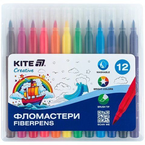 Фломастери-пензлики Kite Creative12 кольорів K-1150 фото