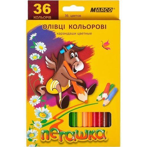Кольорові олівці Marco Пегашка 36 кольорів 1010-36CB фото