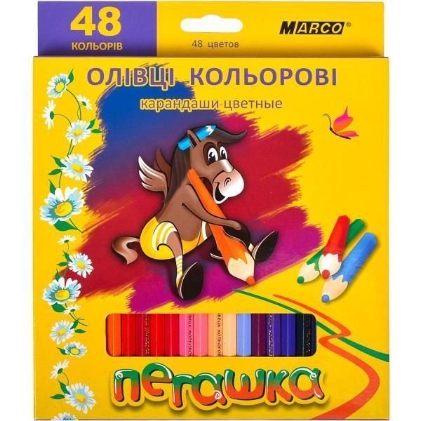 Кольорові олівці Marco Пегашка 48 кольорів 1010-48CB фото Кольорові олівці Marco Пегашка 48 кольорів 1010-48CB фото