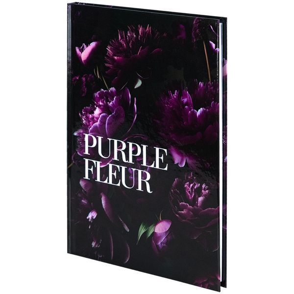 Блокнот Axent A5, тверда обкладинка, клітинка, 96 аркушів Purple fleur 8459-2-A фото