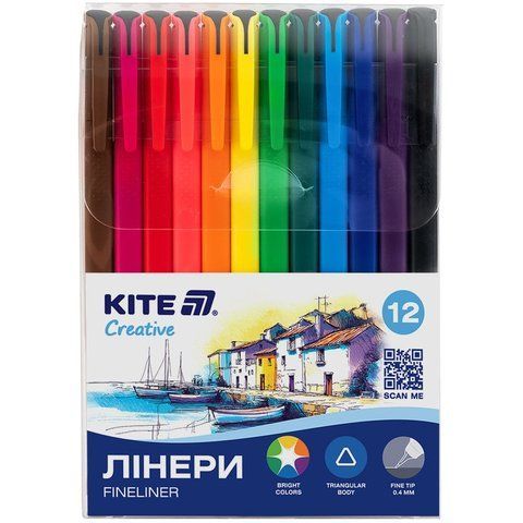 Набір лінерів Kite Creative 12 кольорів K-1164 фото