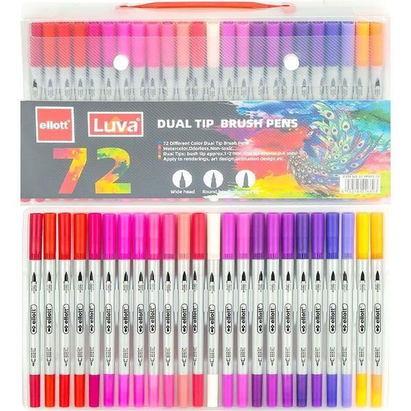 Акварельні маркери двосторонні CelloLuva Dual Brush 72 шт PP003-72 фото
