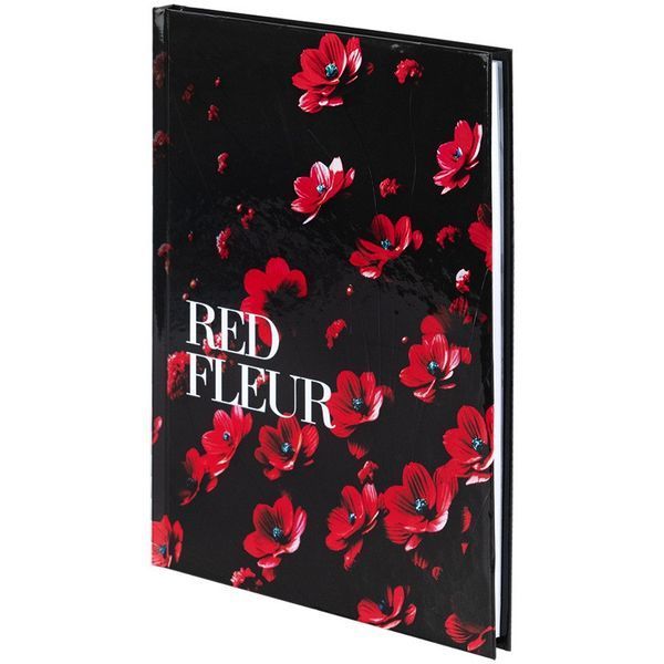Блокнот Axent A5, тверда обкладинка, клітинка, 96 аркушів Red fleur 8459-3-A фото