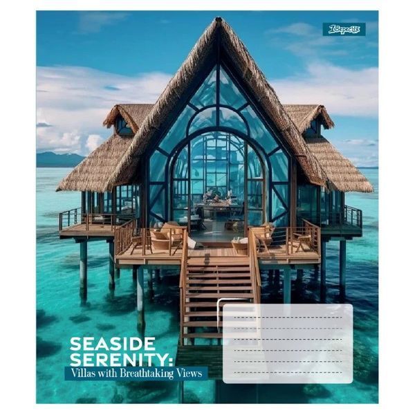 Зошит шкільний в клітинку 48 аркушів 1 Вересня, Seaside Serenity (5 видів) 768036 фото