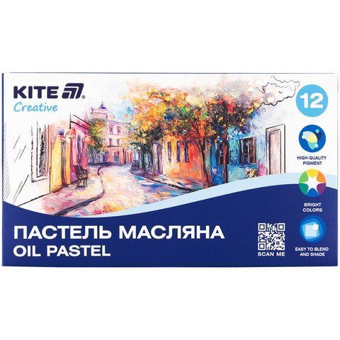 Пастель масляна (олійна) Kite Creative 12 кольорів K-200-12 фото