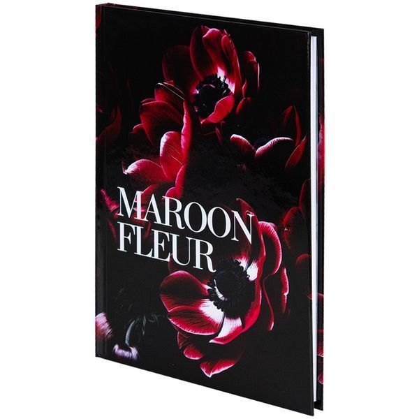 Блокнот Axent A5, тверда обкладинка, клітинка, 96 аркушів Maroon fleur 8459-1-A фото