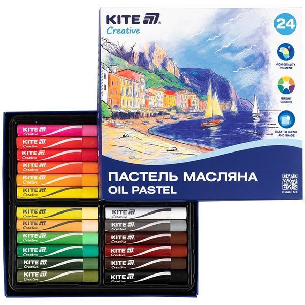 Пастель масляна (олійна) Kite Creative 24 кольори K-200-24 фото