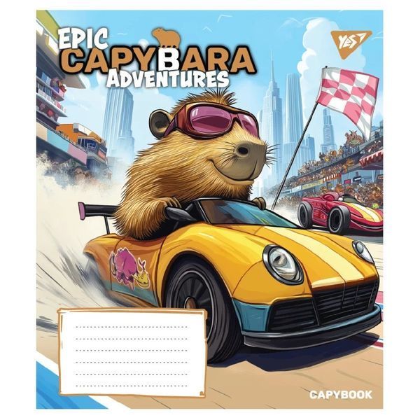 Зошит шкільний в лінію 24 аркуші YES, Epic Capybara 767797 фото