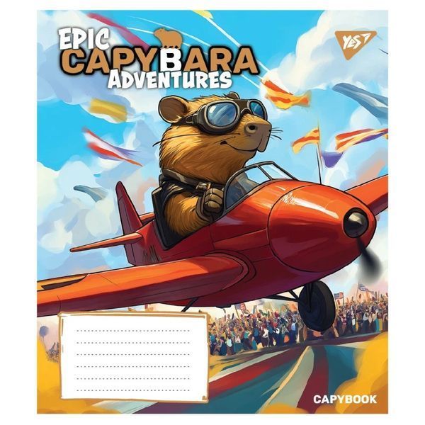 Зошит шкільний в лінію 24 аркуші YES, Epic Capybara 767797 фото