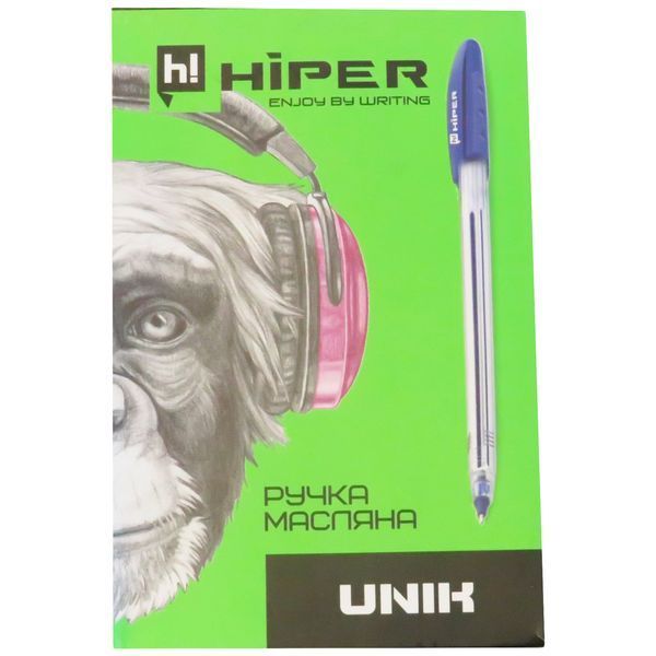 Ручка масляна Hiper Unik HO-530 синя 28401164 фото