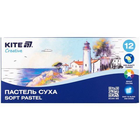 Пастель суха Kite Creative 12 кольорів K-201-12 фото