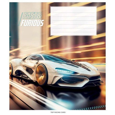 Зошит шкільний в клітинку 18 аркушів Школярик Fast & Furious (5 видів) 018-3322K фото