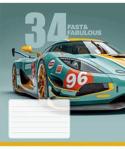 Зошит шкільний в клітинку 18 аркушів Школярик Fast&Fabulous (5 видів) 018-3683K фото