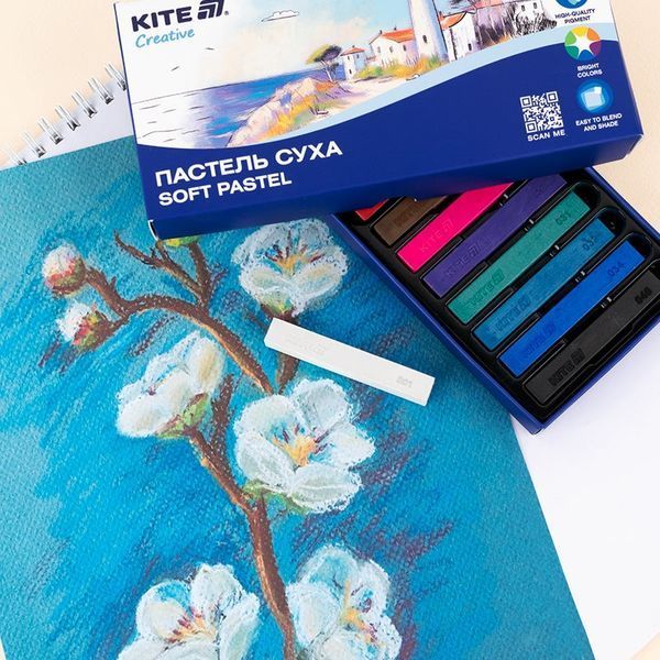 Пастель суха Kite Creative 12 кольорів K-201-12 фото