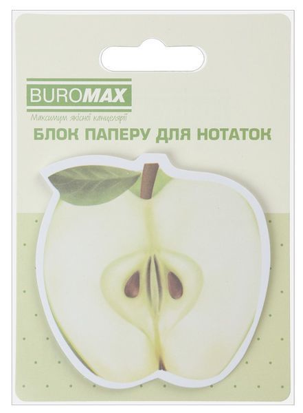 Папір для нотаток з клейким шаром Buromax&nbsp;Фрукти 70х70 мм, 30 аркушів BM.2381-75 фото