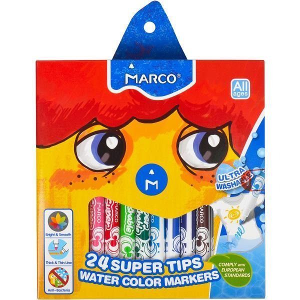 Фломастери на водній основі 24 кольори, MARCO Super Washable 1630-24CB фото