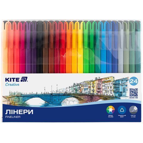 Набір лінерів Kite Creative 24 кольори K-1165 фото