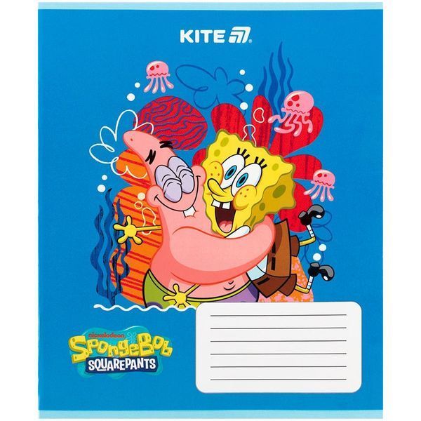 Зошит шкільний в косу лінію 12 аркушів Kite SpongeBob Губка Боб SB25-235 фото