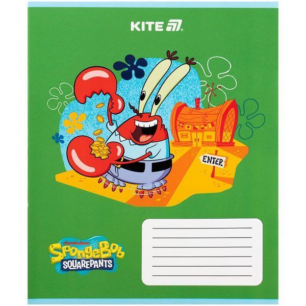 Зошит шкільний в косу лінію 12 аркушів Kite SpongeBob Губка Боб SB25-235 фото