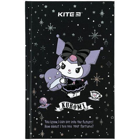 Блокнот Kite тверда обкладинка, А6, 80 аркушів, клітинка Kuromi Куромі HK24-199-1 фото