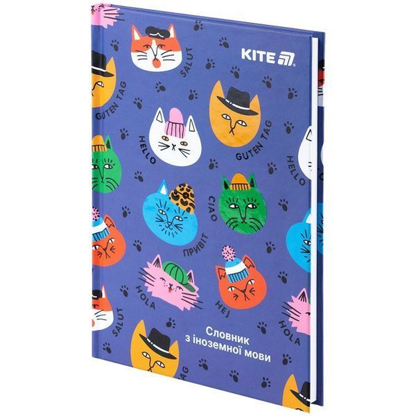 Зошит-словник для запису іноземних слів, матова ламінація Kite Cats K25-407-2 фото