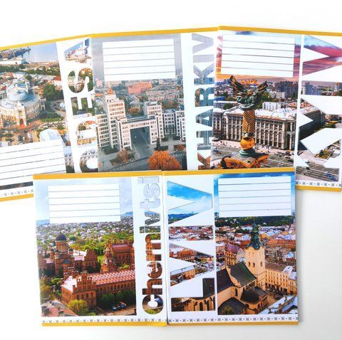Зошит шкільний в клітинку 60 аркушів Лідер, Міста України 959061-16 фото