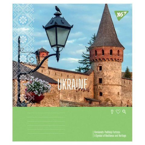 Зошит шкільний в клітинку 48 аркушів Yes, Ukraine travel 767998 фото