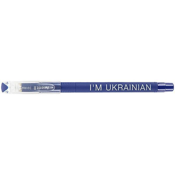 Ручка масляна кулькова Axent Direkt I'm ukrainian синя AB1002-01-02 фото