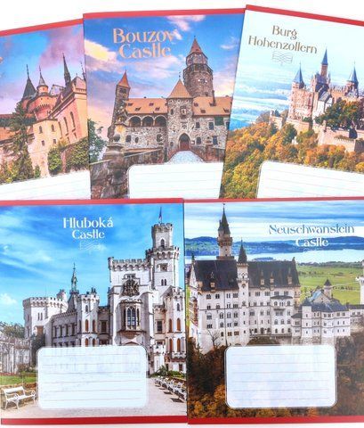 Зошит шкільний в лінію 24 аркуші Лідер, Замки Європи 959056-13 фото
