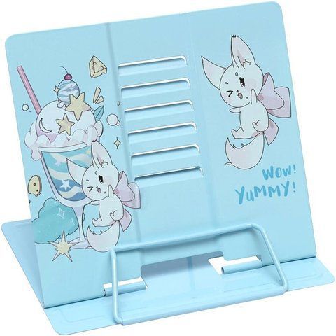 Підставка для книжок металева, для дівчинки Bambi Коктейль блакитна 21х20 см 380458 фото