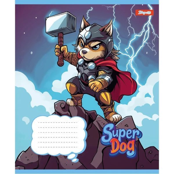 Зошит шкільний в косу лінію 12 аркушів 1 Вересня, Super Dog (5 видів) 768254 фото