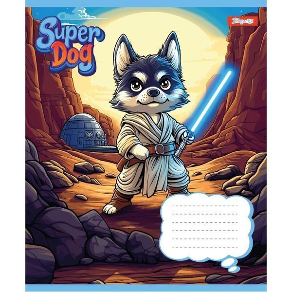 Зошит шкільний в косу лінію 12 аркушів 1 Вересня, Super Dog (5 видів) 768254 фото