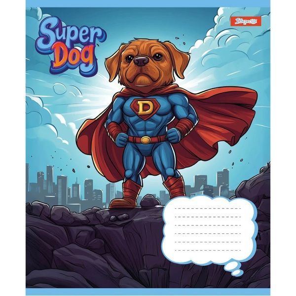 Зошит шкільний в косу лінію 12 аркушів 1 Вересня, Super Dog (5 видів) 768254 фото