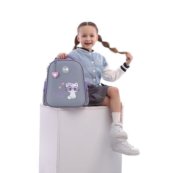 Шкільний рюкзак для дівчинки, з анатомічною спинкою, GoPack Education Cute Kitty GO26-165S-3 фото