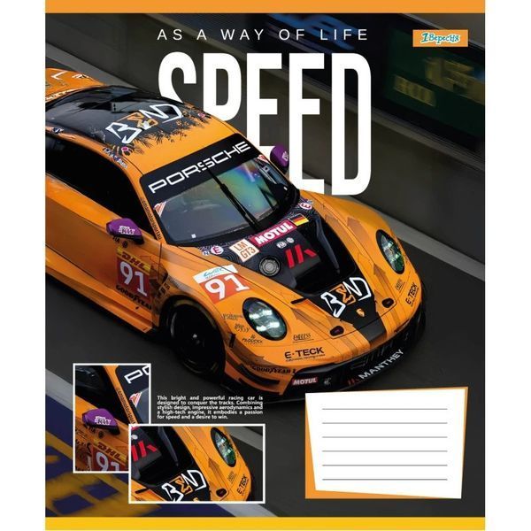 Зошит шкільний в клітинку 12 аркушів 1 Вересня, Speed as a way of life (5 видів) 768011 фото Зошит шкільний в клітинку 12 аркушів 1 Вересня, Speed as a way of life (5 видів) 768011 фото
