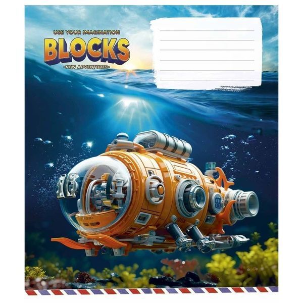 Зошит шкільний в клітинку 12 аркушів Школярик, Lucky blocks (5 видів) 012-3400K фото