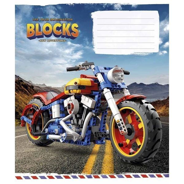 Зошит шкільний в клітинку 12 аркушів Школярик, Lucky blocks (5 видів) 012-3400K фото
