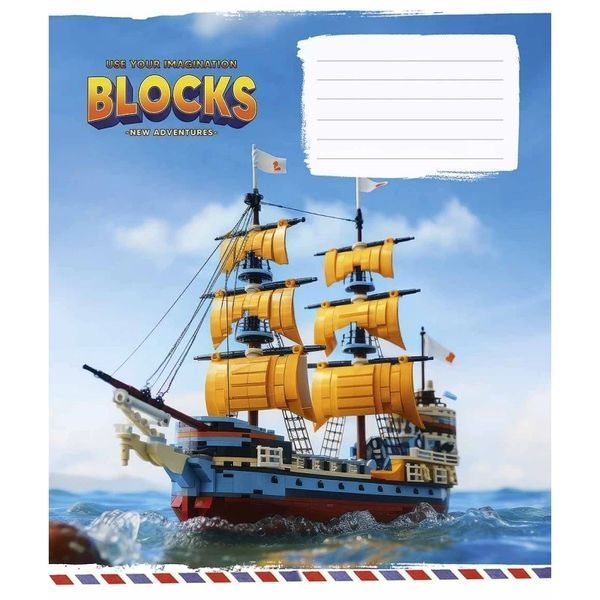 Зошит шкільний в клітинку 12 аркушів Школярик, Lucky blocks (5 видів) 012-3400K фото