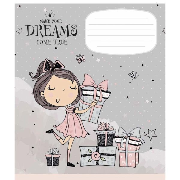 Зошит шкільний в лінію 12 аркушів Школярик, Dreams з глітером (5 видів) 012-2970L фото