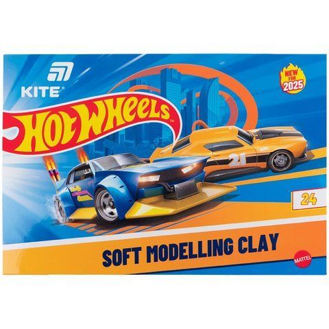 Пластилін восковий Kite Hot Wheels Хот Вілс 24 кольори, 480 г HW25-089 фото