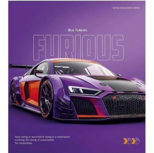 Зошит шкільний в лінію 96 аркушів Школярик Cars posters (5 видів) 096-3572L фото