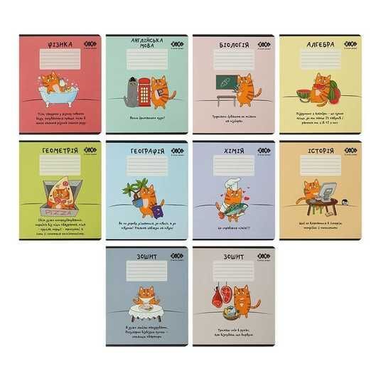 Купити Набір предметних зошитів ZiBi Cute Cat 36 аркушів 10 шт 8