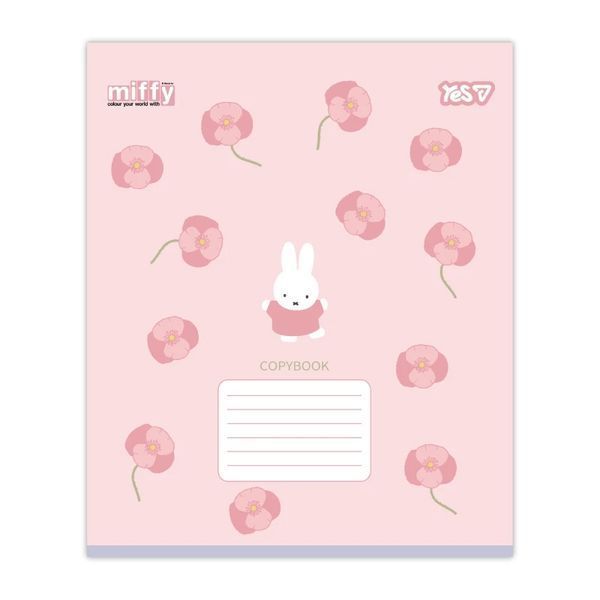 Зошит шкільний в клітинку 12 аркушів Yes, Miffy Flowers (5 видів) 768708 фото