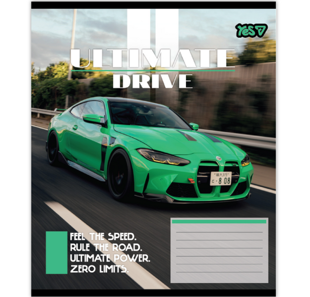 Зошит шкільний в клітинку 24 аркуша YES, Ultimate drive 768786 фото