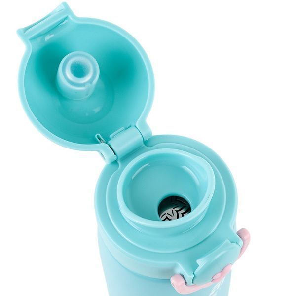 Термос з кнопкою Kite Hug in mug, 430 мл, бірюзовий K25-1221-1 фото