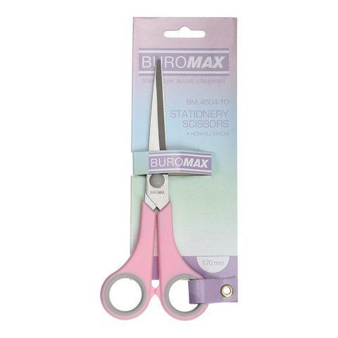 Ножиці офісні Buromax BM.4504 170 мм рожеві BM.4504-10 фото